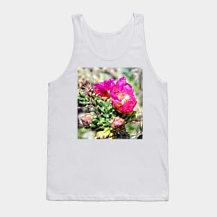 Fuscia Pink Cactus Flower Bloom Tank Top